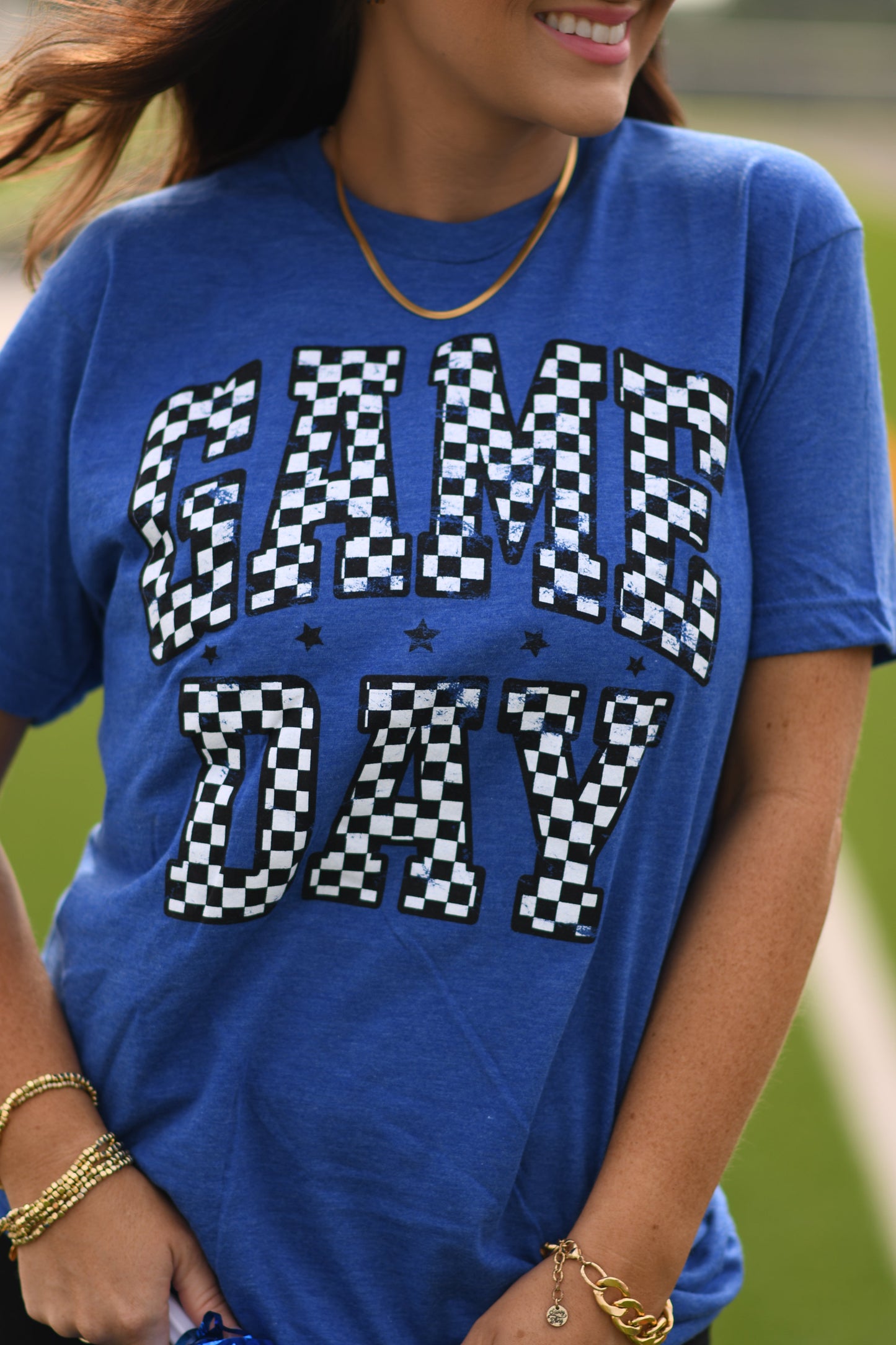 *SALE* RTS Blue Checkered Game Day Tee