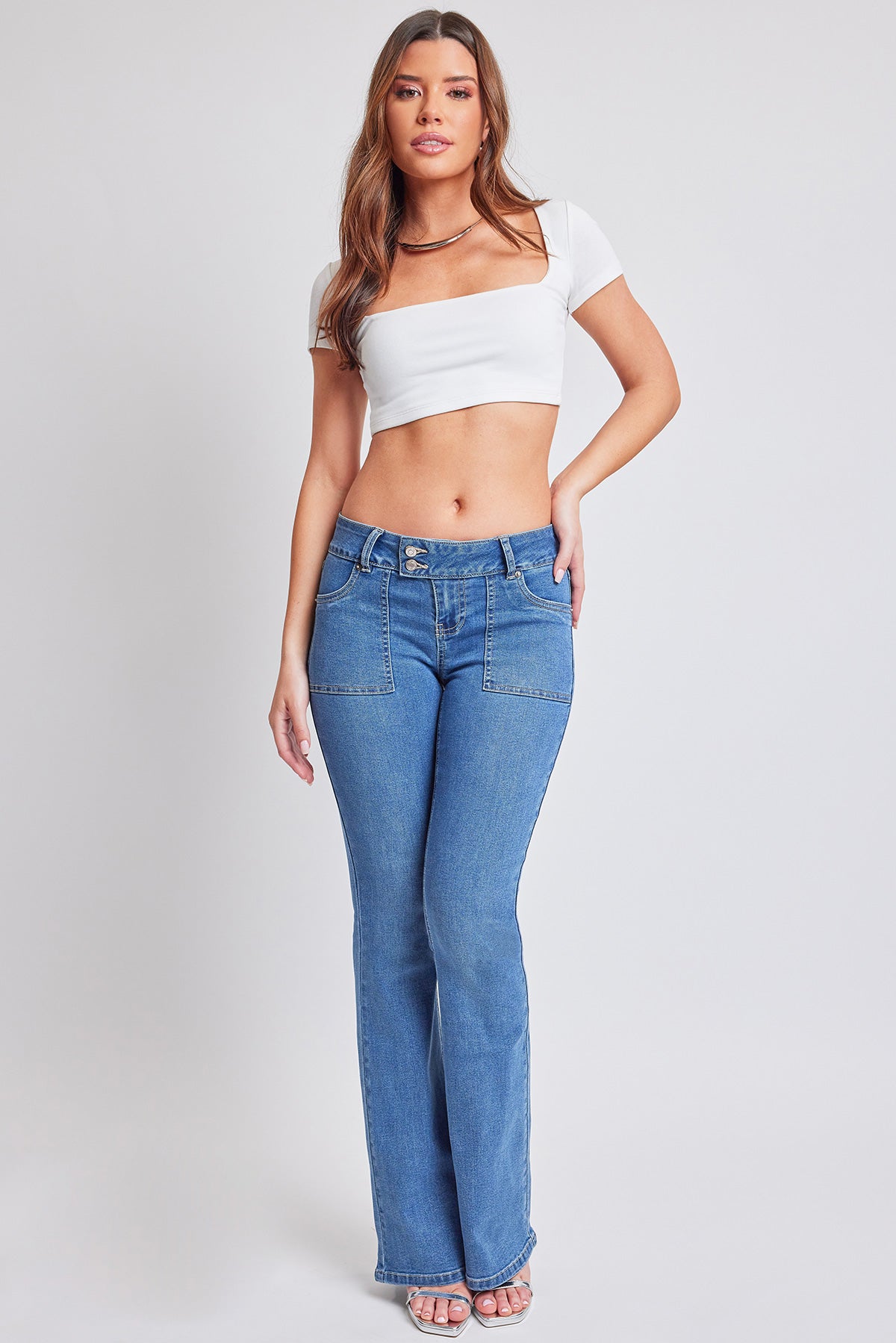 Women's Flare Flap Back Pocket Jeans