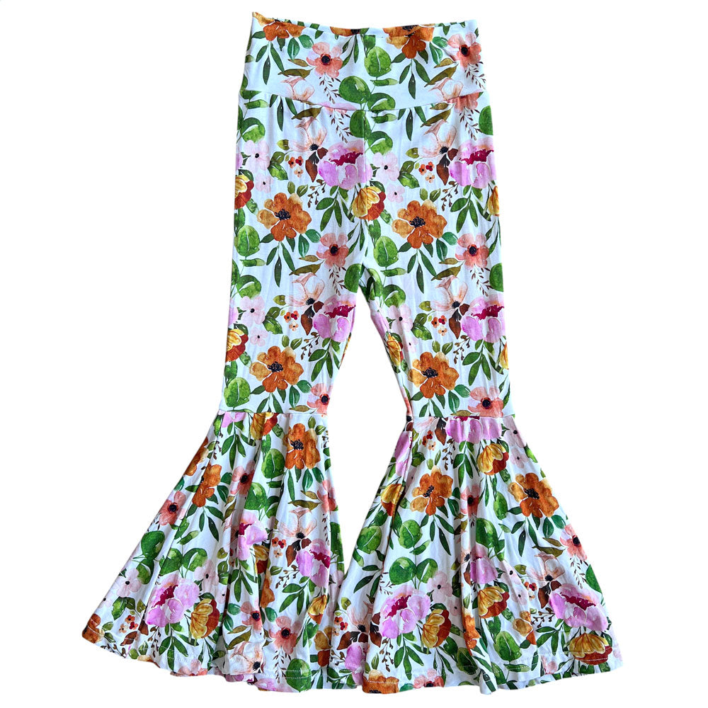 Xianna Floral Kids Bamboo Bell Bottoms