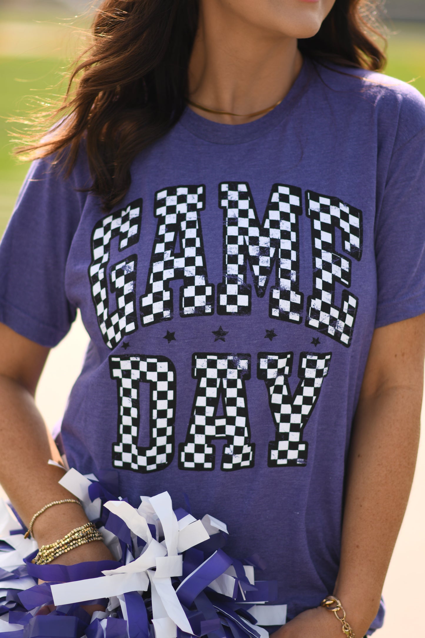*SALE* RTS Purple Checkered Game Day Tee