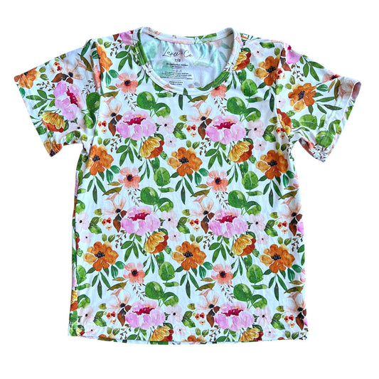 Xianna Floral Kids Bamboo Oversized Tee